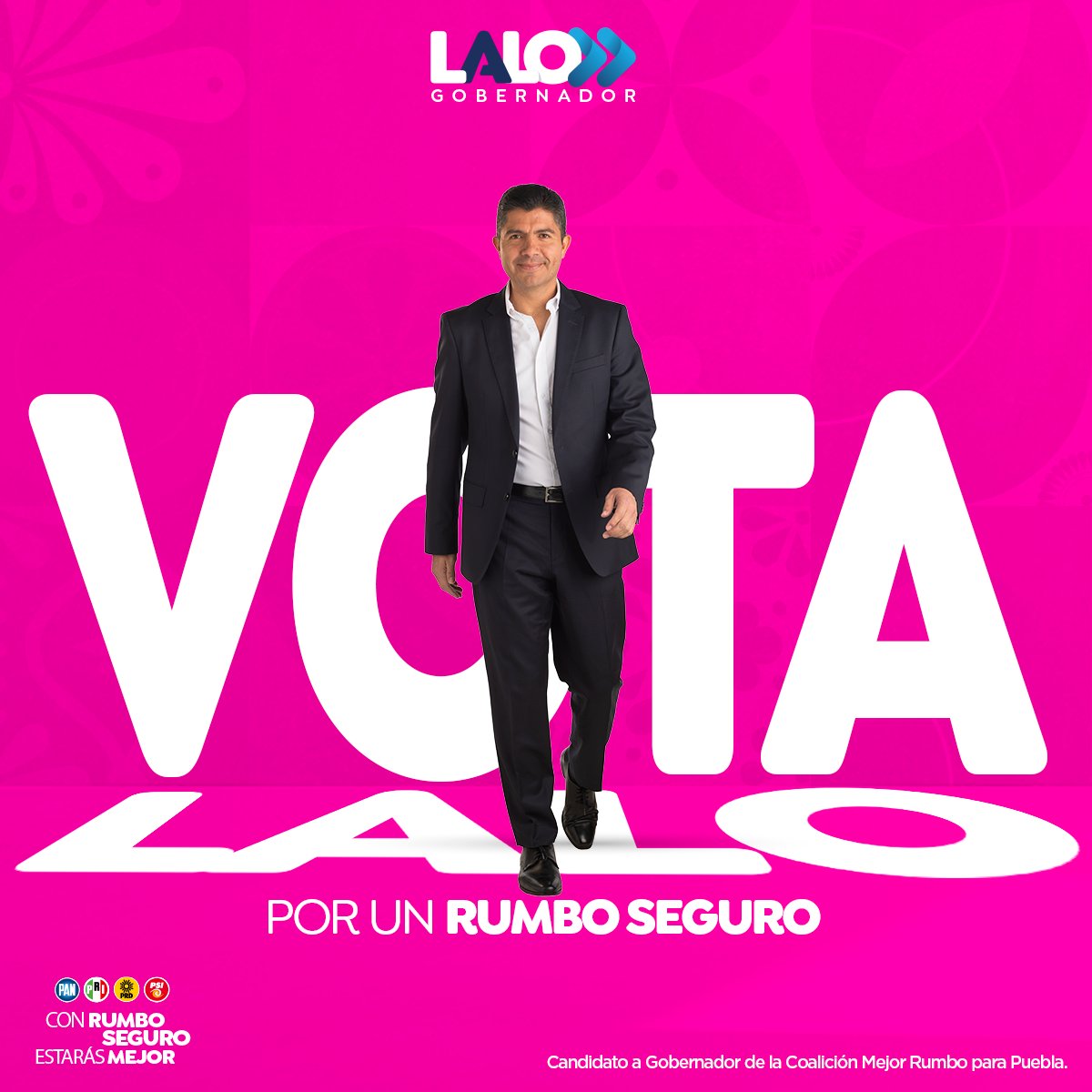 Este 2 de junio, te invito que salgamos a votar todas y todos en bola, para corregir el rumbo de nuestro estado. El estado no puede aguantar más, es el momento de defender a Puebla. ¡Vota con todas tus fuerzas, con todo el corazón, vota por #LaloGobernador! Comparte con amigas