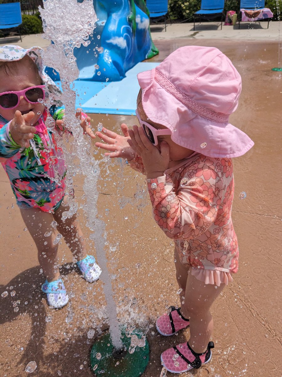 LegoErin's tweet image. Took the twins to the splash pad today! They had a blast! #twins #sooocute #girls