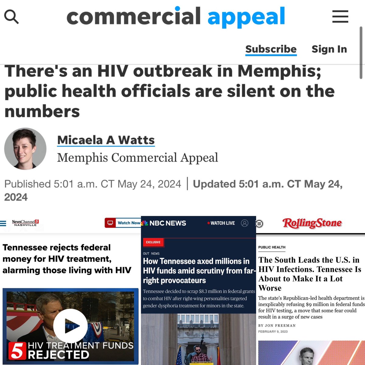 😳⚡️UPDATE: The HIV outbreak @GovBillLee was warned about when he rejected federal HIV funding to pander to right-wing extremists has now occurred in Memphis. Lee says “It matters who leads.” — it sure does. commercialappeal.com/story/news/loc…