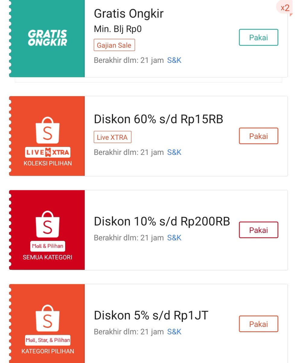niiinaaw's tweet photo. PROMO SHOPEE GAJIAN SALE

- Voucher Gratis Ongkir RP0
- Diskon 60% s/d 15RB
- Diskon 10% s/d 200RB
- Flash Sale Serba 6RB
12:00 IPHONE 15 hanya 6RB
18:00 IPHONE 12 hanya 6RB
- Diskon Fashion 80% s/d 20RB
- Diskon Kecantikan 12% s/d 200RB

🔗 https://t.co/ia5Kt5iAIR https://t.co/I00fiklCMl