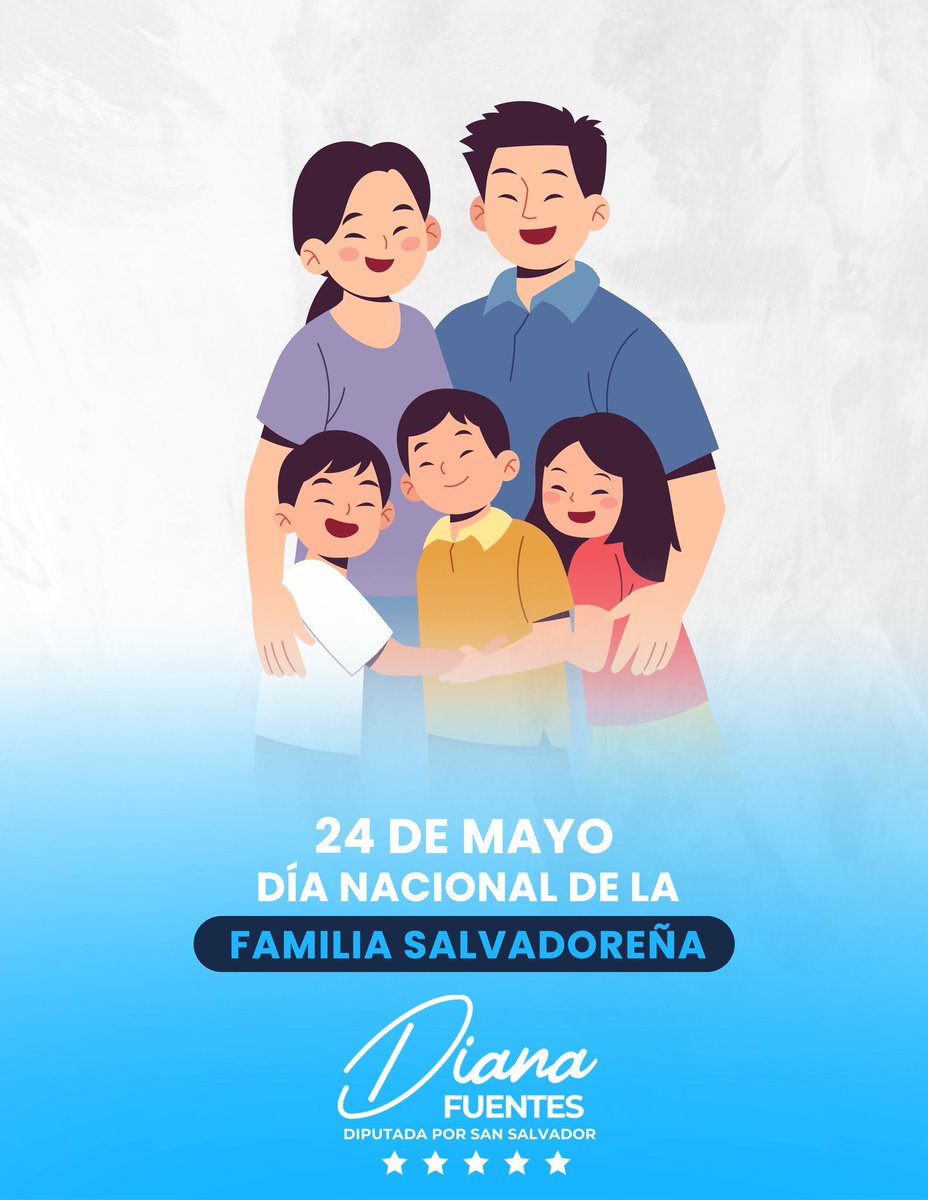 ¡Día Nacional de la Familia! 👨‍👩‍👧‍👦🇸🇻

Fomentemos la unión y amor en nuestros hogares. ✨️

Desde la @AsambleaSV trabajaremos para mantener siempre la integración, bienestar y desarrollo social, cultural y económico de las familias salvadoreñas. ❤️
#DíadelaFamilia