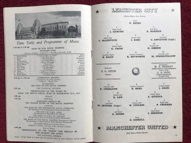 On this day #OTD 1963 @wembleystadium, from our archive: #Manchester United #MUFC beat #Leicester City 3-1 in the #FACup Final, delayed by fixture congestion from that years severe winter weather. Also the first Cup Final under Wembley's all enclosed roof.
