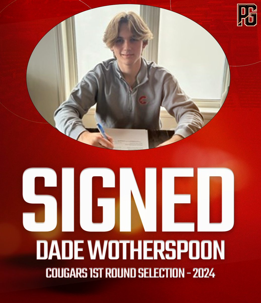 WELCOME ABOARD, DADE WOTHERSPOON! 🖊️ We are excited to announce that Dade Wotherspoon has signed his WHL Scholarship & Development agreement! Congratulations and welcome, Dade! 📝 chl.ca/whl-cougars/ar… #ForTheNorth • #WHL