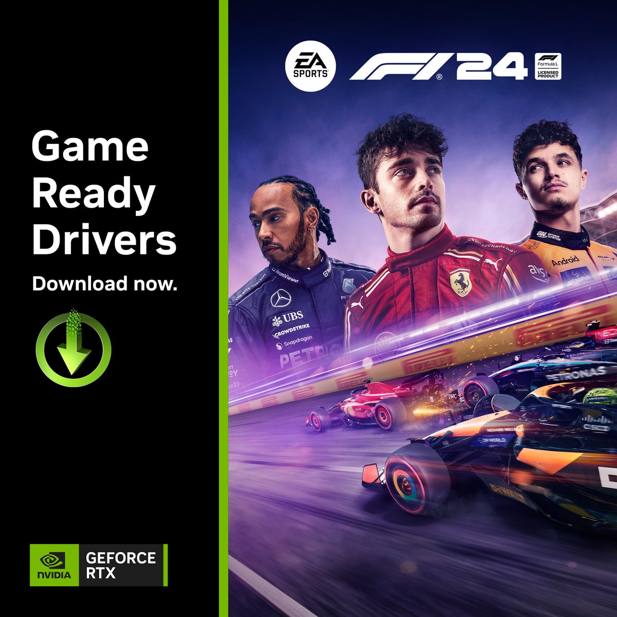 Get Game Ready for the best experience in EA SPORTS F1® 24 with: 🟢 DLSS 3 🟢 DLAA 🟢 Reflex 🟢 Ray Tracing Learn More → nvda.ws/3yJMScc