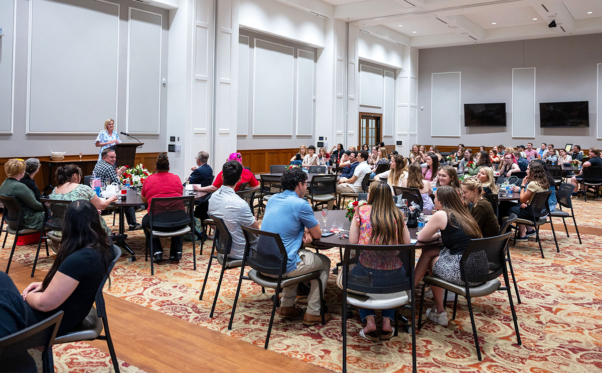 Transy's tweet photo. Transylvania Senior Week traditions continued yesterday with a toast to #Transy2024. We're looking forward to today's Senior Awards and Senior-Family Reception. #TransyGrad 🎓🥂 https://t.co/nAG20fcQJO