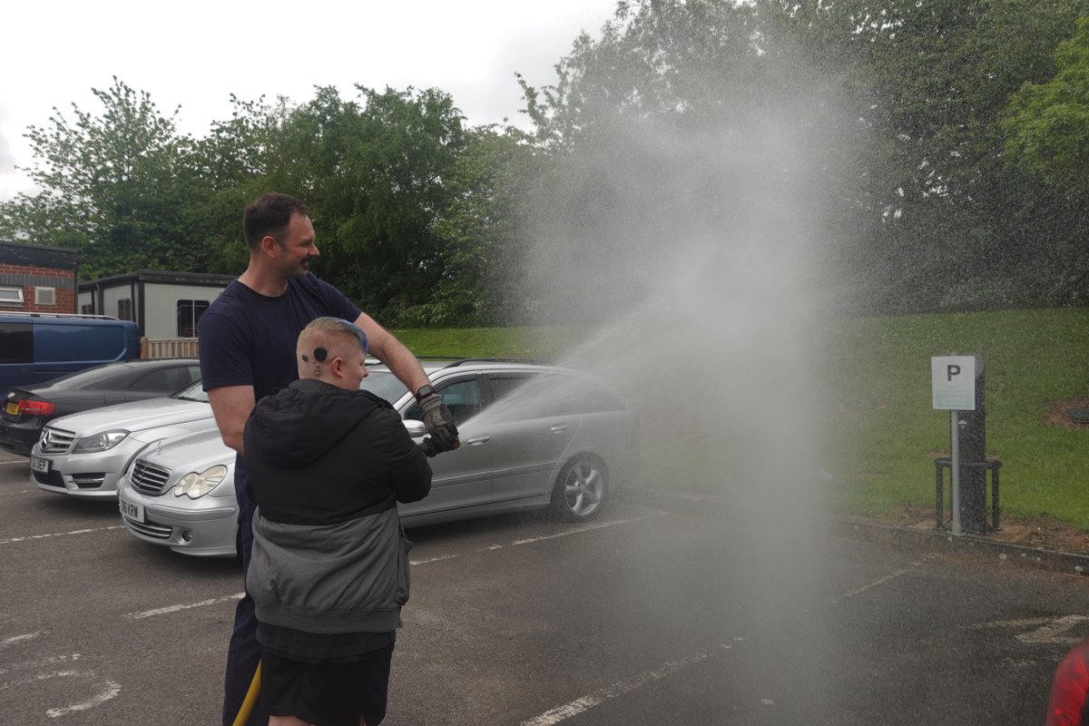 Earlier this week, Ashfield Fire Station had a visit from @nottscyp 🔥 They had a tour of the fire engine and even got the chance to use the hose 💦 Thank you for visiting, we had a great time! 😊