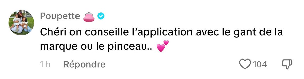 Au lieu de dire à  une nana qui teste  « Merci pour ton retour » 🤔elle lui dit de prendre le gant de la marque un gant basique que la fille possède déjà genre ça va changer quoi ?Incitation à acheter son gant 12€ alors qu’il y’à les mêmes 2€ AliExpress … 🙄🙄#poupettekenza