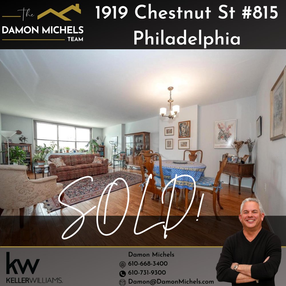 SOLD!! We are thrilled to announce that 1919 Chestnut St #815, Philadelphia, has been sold! Congratulations to the new homeowners. If you're looking to buy or sell, contact us today!
#JustSold #NewHomeOwnners #Philadelphia #RealEstate #KWMainLine #TheDamonMichelsTeam