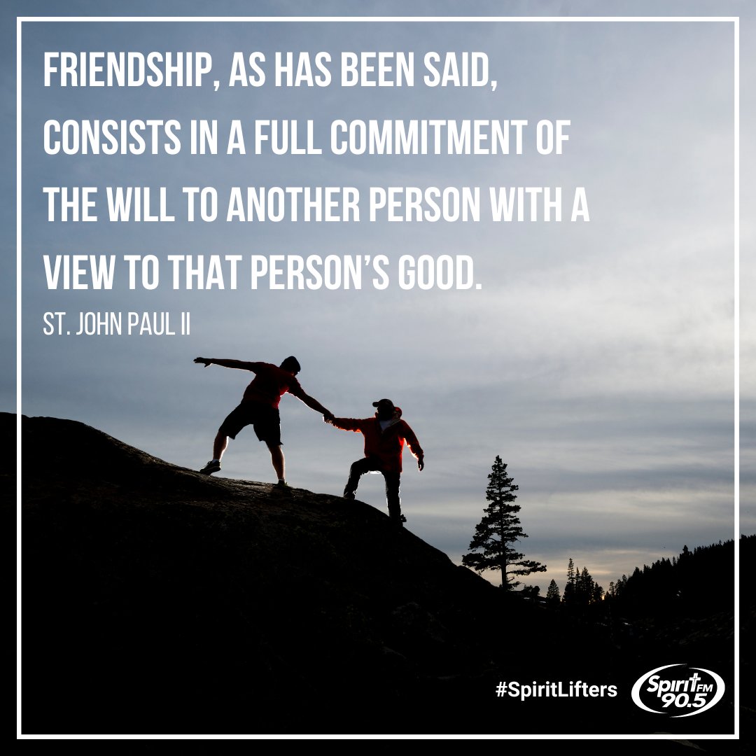 ItsMySpiritFM's tweet photo. Who has been a true friend to you in times of need? Tag them below! 🫶
.
.
.
#livewithspirit #spiritlifter #spiritlifters #spiritfmthoughtfortheday #friendship #friend #friends #truefriendship #christianfriendship #supportivefriends #jpii #jpiiquotes #stjpii #saintquotes https://t.co/qafFHHa2Zx