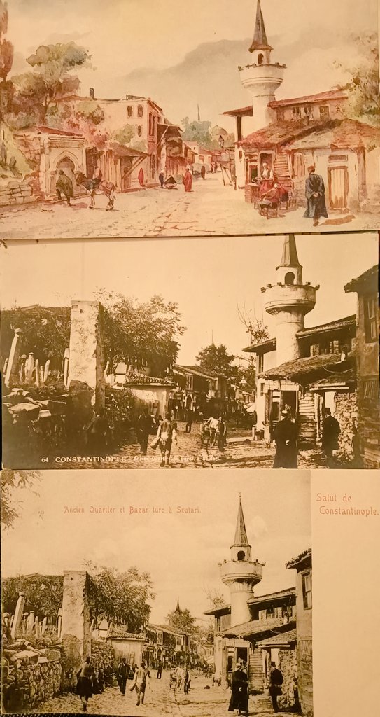 Farklı kartpostal editörlerinin sevdiği pitoresk bir Üsküdar manzarası.