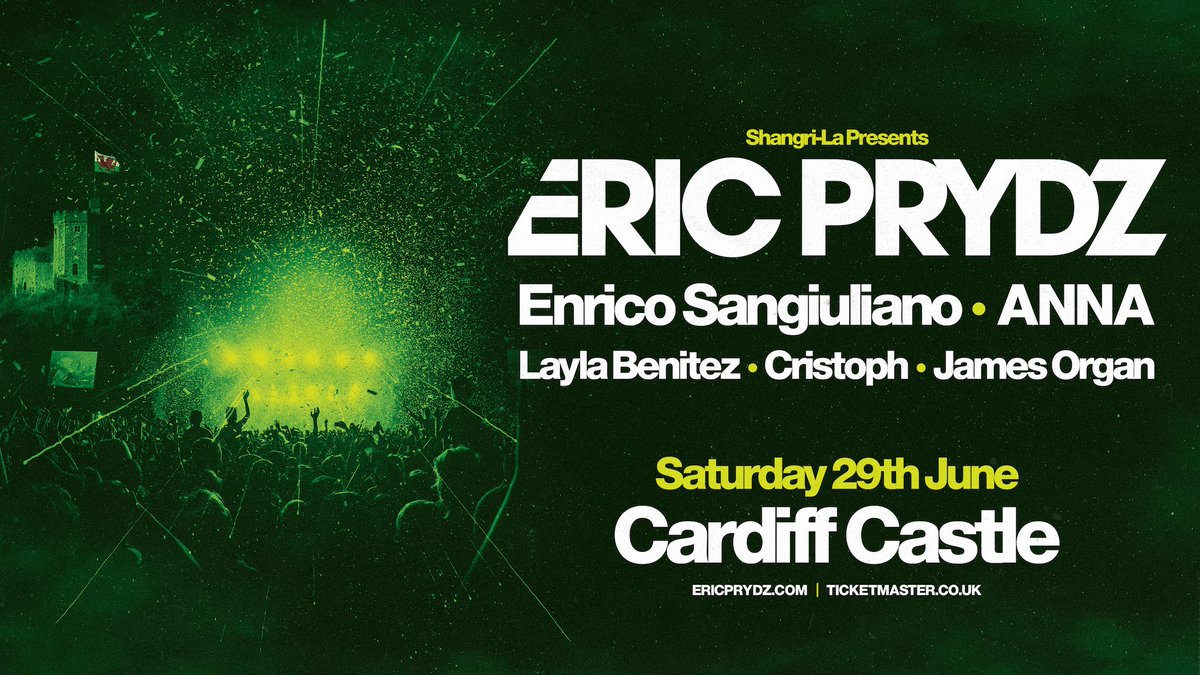 Renowned electronic music artist @ericprydz will play an unforgettable show at @cardiff_castle next month 🙌 Book tickets while you can 👉 livenation.uk/xEy650QGJE9