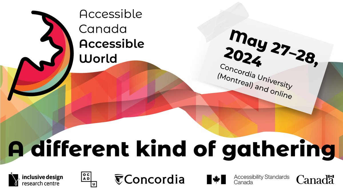 The Accessible Canada — Accessible World conference starts in three days! We’re excited to have everyone join us in person or online on May 27–28 for an unforgettable event! View the schedule: ow.ly/wUE350RT5QK

#ACAW24 #accessibility #NAAW