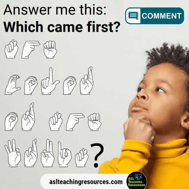 💬 Can you decipher the riddle? Share your answers in the comments! #RiddleMeThis #Fingerspelling #ChallengeAccepted i.mtr.cool/xzxbqthayl #signlanguage #riddlemethis #aslteachingresources