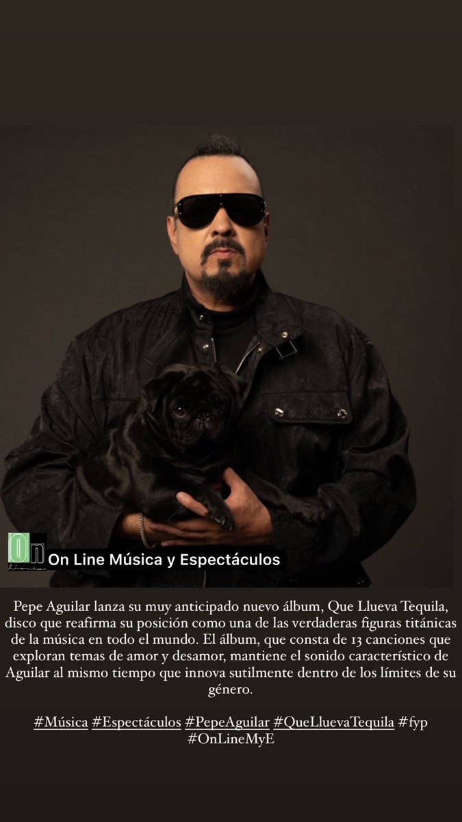 Pepe Aguilar lanza su muy anticipado nuevo álbum, Que Llueva Tequila, disco que reafirma su posición como una de las verdaderas figuras titánicas de la música en todo el mundo.

#Música #Espectáculos #PepeAguilar #QueLluevaTequila #fyp @PepeAguilar #OnLineMyE