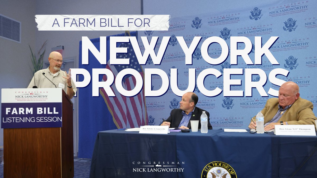 Our farmers asked, and we listened. 

I’m proud to fight for Western New York and the Southern Tier to have a seat at the table through the 2024 Farm Bill process, securing provisions to support our dairy farmers, grape growers, and maple producers. #NoFarmsNoFood