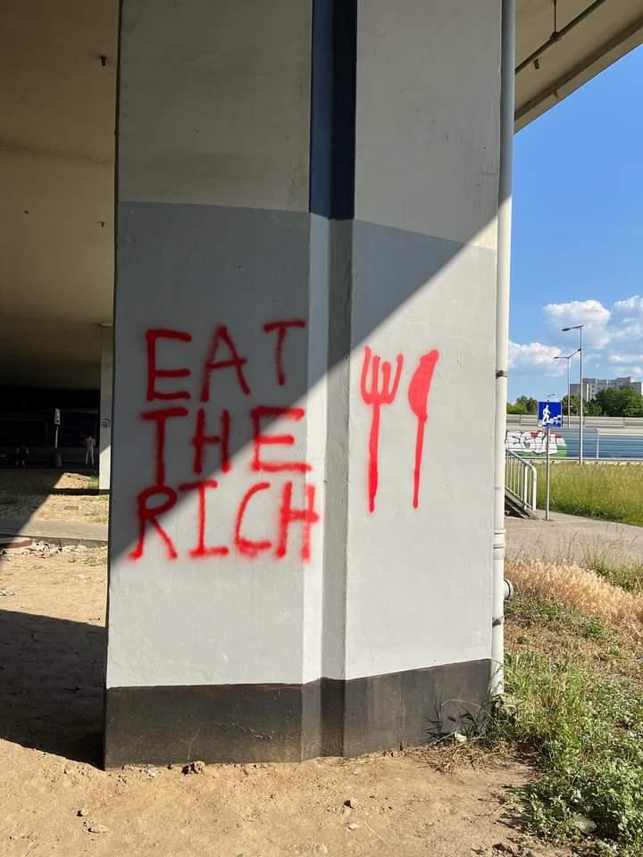 'Eat the Rich' Spotted in Warsaw, Poland