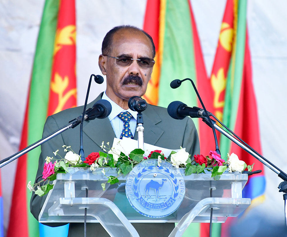 GhideonMusa's tweet photo. Dear Participants,

Congratulations to the people of Eritrea inside the country and abroad; to all its friends; and to the free peoples of the world.

Allow me to express my gratitude to all those who contributed to impart additional splendor to this momentous day – the 33rd Anniversary of our Independence – through various inspirational programmes.

We normally assess – at propitious occasions of the annual celebration of Independence Day –  the dynamic nation-building process of independent and sovereign Eritrea; and, the progress achieved against the backdrop of our pronounced mission within the context of fluid global and regional developments and trends.

In this regard, our documented observations are our point of reference to properly decipher and understand the ideologies and policies that have been articulated in the past thirty-three years to crystallize a “new global order” after the end of the Cold War.  In the past few years in particular, and as the machinations for imposing a uni-polar world order became increasingly untenable due to the resistance of the free peoples of the world, we had managed to identify and predict the visible contours of the aspirations for new global order that serves the interests of the vast majority of the world’s peoples.

The exploratory analysis spelled out during our Independence Anniversaries in 2021, 2022 and 2023, were prompted by the imperative to understand, with the requisite depth, what may be termed as the “transitional phase”; with all its fluid attributes.  Especially, the ideology of “domination and monopoly” as well as the strategies, plans and tactics of its elite proponents.  In this respect, what is the reality and trend now; in 2024?

The war declared 30 years ago to primarily “contain” Russia has become a daily theme today; accompanied as it is by intense propaganda.  The subterfuges underway to portray – through enlargement and intensive care –  the almost defunct NATO and the European Union as more potent than ever before are too transparent and cannot, indeed, conceal the looming quagmire.

It is patently clear that the billions of dollars spent daily in the futile war will spike into trillions of dollars in the period ahead.  As the devastation becomes more expansive with the lapse of time, the perilous situation that will ensue at the global level will be immense in terms of all metrics.  Furthermore, the elites of the defunct ideology are becoming more desperate.  It is thus difficult to predict the (reckless) policy choices that they may contemplate.

The containment of China is fraught with higher risks than the containment of Russia.  The declared war – even if packaged in moderate language and diplomatic niceties – is grossly at variance with the facts on the ground and the tensions that these will invariably entail.  The looming tension will not be diminished or averted as the elites of “domination and monopoly” cannot accommodate – due to their innate nature and proclivity – the economic, technological and military growth of China; or its expanding international ties.  Above all, as they will not discard their agendas of hegemony and domination, their machinations to contain China in Asia through a web of alliances – using “Taiwan and Hong Kong” as narrow pretexts and the “South China Sea” as a wider cause – is patently evident.

More ominously, their greatest anxiety stems from the economic and technological growth of China.  The roadblocks and sanctions they are deploying to obstruct this capability is the “tip of the iceberg”. The global crisis that this dangerous mind-set can trigger is not negligible.  We must also bear in mind that almost a quarter of the over 30 trillion dollars of US debt will have to be repaid to China.

Another important issue is Africa and the overall situation in the continent in relation to other global developments. In the eyes of the elite of “domination and monopoly”, Africa has always been, and continues to be, regarded as their exclusive enclave.

The continent is endowed with almost 60% of global natural resources; and, a fast-growing population of 1.2 billion. Despite all these resources, its opportunities for development were not only suppressed in the past due to slavery and colonialism, but its growth remains stifled in this post-industrial age.  It thus remains a marginalized continent condemned to a subsistence economy and the export of raw materials.  On the other hand, the voice of the African people saying “enough” to slavery, colonialism and unfair exploitation has been growing in the last few years.

The growing resistance is not confined to rejection of robbery and looting of the continents’ resources.  It is also combatting polarized ethnic and clan agendas that aim to wreak havoc in its ranks, as well as corrupt and surrogate regimes.  Awareness for nation-building, political independence and sovereignty is growing with concomitant initiatives to that end.  The aspirations for a new and just global order is likewise on the rise.  This is also true in Asia and Latin America as well as the peoples of Europe and the Americas.  These are broad phenomena that should be properly analyzed (will need more profound examination in due time).

How about developments unfolding in our neighbourhood and that have closer impact on us? Our neighborhood that comprises of the Nile Basin, the Horn of Africa, the Red Sea and the Gulf.

The liberation struggle of the Palestinian people for independence is a central issue that has come into the forefront in the past seven months.  Even if we cannot revert to the immediate aftermath of the Second World War, the elites of “domination and monopoly” have misconstrued the “Two-State Solution” enunciated in Oslo (1993) for dilatory purposes while exploiting weaknesses of leadership and organizational schisms to create “accomplished facts” on the ground. The scheme or end game includes cajoling Arab countries towards“normalization ” while choking and ultimately obliterating the cause of liberation and independence of the Palestinian people. But the just struggle of the Palestinian people has not been debilitated or vanquished. To the contrary, its firmness has won international acclamation and broad popular support.  As a consequence, it occupies a central stage at this point in time.  In equal measure to the resistance, the oppressive, duplicitous and deceitful trademarks of the “school” of “domination and monopoly” have been fully exposed.

Another development in our neighborhood that should be appraised together with the liberation struggle of the Palestinian people for independence is the pronouncements and positions of solidarity that the peoples of this neighborhood are invoking in their respective countries. This has triggered tension in the Red Sea; and especially in Bab-el-Mandeb and the Gulf of Aden.  Illicit interferences and naval stampedes by defunct forces of “domination and monopoly”, presumably to “safeguard international maritime routes” using the perceived tension as a pretext; and, its dangerous ramifications, are crucial trends that warrant proper appraisal.

Ladies and Gentlemen,

Current developments and trends in our neighbours and that have much closer influence and impact – both directly and indirectly – on our domestic situation are numerous indeed.  The complications and devastation inculcated by the agendas of instigating division; creating and managing crises; and even provoking invasion and war, concocted and pursued by the elites of “domination and monopoly”, especially in the last 33 years of our Independence, have been enormous.  The failure of their myriad hostilities seems to have engendered higher frustration in the camp of “domination and monopoly”.  They are accordingly embroiled these days in fomenting another cycle of war.  This has become an open secret (all its details will be divulged at the appropriate time).

At this juncture, the simple message to our people is: “No reason for anxiety!”

Indeed, the frontal role and shield of our heroic defense forces; the unparalleled patriotism and resilience of our people who did not only ascertain liberation and independence in 50 years of struggle that exacted precious sacrifices, but also preserved their sovereignty and independence in the last 33 years are testaments to our fortitude.

Ladies and Gentlemen,

As our security readiness to all potential hostilities remains intact, the priority of our priorities is, and remains, nation-building.  We will thus continue to toil by expanding our development programmes; enhancing their effective implementation; continuously refining the plans charted out; mobilizing the necessary resources; making requisite adjustments and sacrifices; and, reinforcing our institutional capabilities and frameworks.

We express our profound appreciation to our compatriots abroad for the patriotism they have displayed in various trying times as well as in the past year; and urge them to keep this up.

Beyond safeguarding our independence and sovereignty, we will continue to work hard, without complacency, to consolidate the ties of friendship, cooperation and complementarity with our close neighbours and the wider region as well as with like-minded and free peoples of the world.

Peace Anchored on Resilience!

Best wishes for a good rainy season with popular resilience!

Glory to our Heroic Martyrs!

Victory to the Masses!

https://t.co/C7iAHy4b6E