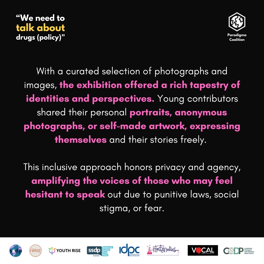 'We Need to Talk About Drugs (Policy)'! 👀 'Through this exhibition, the Paradigma Coalition invited attendees to reflect on the human cost of punitive drug policies and to advocate for a more compassionate and equitable approach'. ❤️‍🩹 Press release here: youthrise.org/paradigma-exhi…