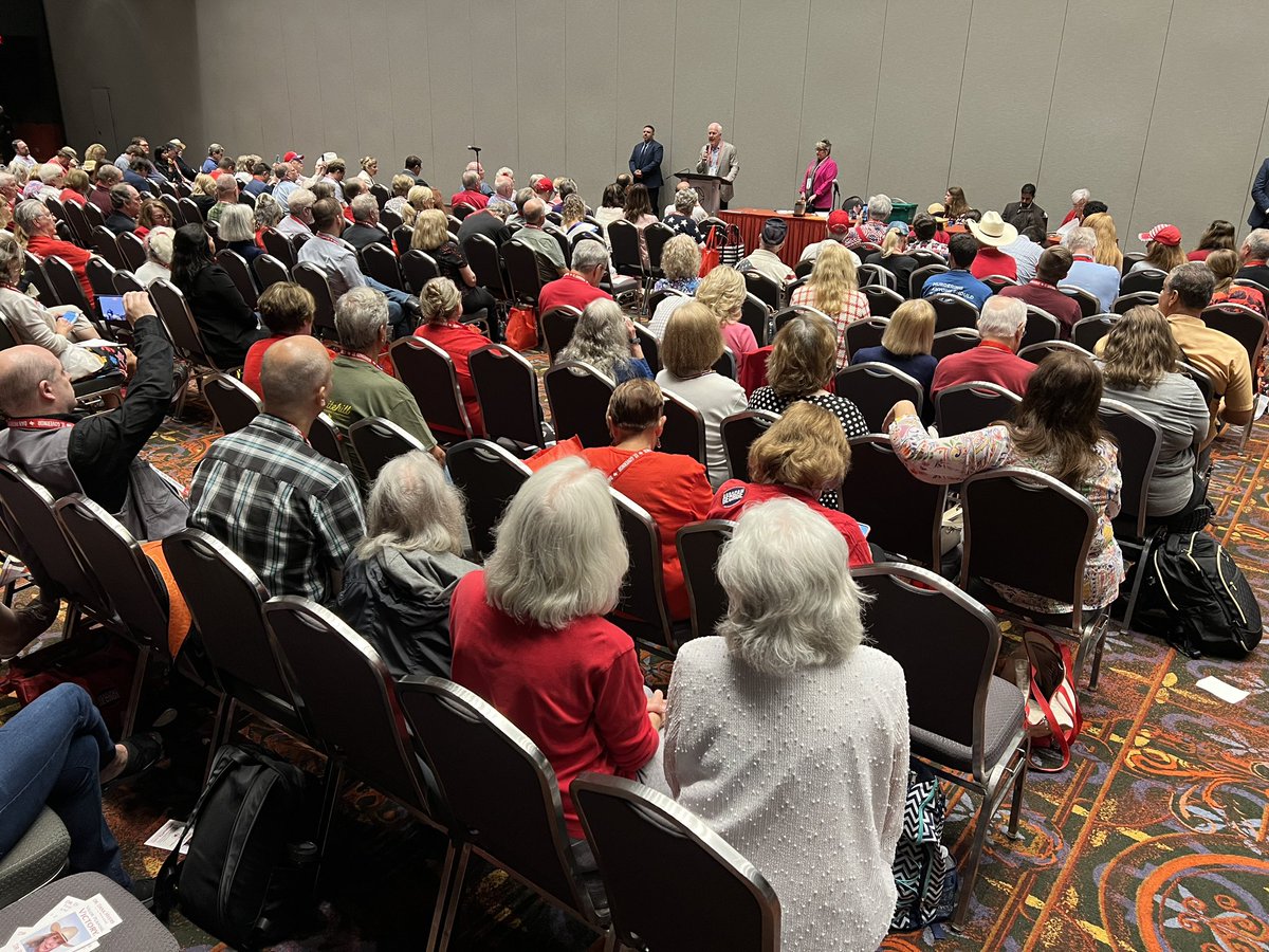 JohnCornyn's tweet photo. More from a great morning in San Antonio with delegates at the @TexasGOP state convention working to #KeepTXRed and reelect @TedCruz &amp; @realDonaldTrump #Cruz2024 #AmericaFirst https://t.co/MeJlLHibnq