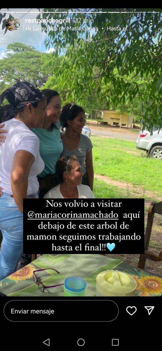 María Corina visitó a las Damas perjudicadas por el cierre de su restaurante en Corozopando Edo. Guárico. Dios la Bendiga.