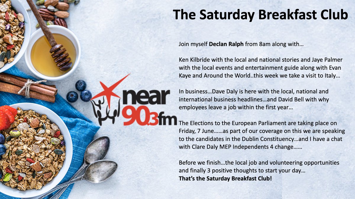 Declan Ralph (@declanralph) on Twitter photo At 8am The Saturday Breakfast Club on <a href="/nearfm/">Near FM</a> This week as part of our European Election coverage I chat with <a href="/ClareDalyMEP/">Clare Daly</a> ... <a href="/kenkilb7/">Ken Kilbride</a> <a href="/theHRdepartment/">David Bell</a> <a href="/DaveDalyFM/">David Daly</a> @JayeDublin join me also with local news, events, business and HR... #SeeYouSoonOnTheRadio 👇 At 8am The Saturday Breakfast Club on <a href="/nearfm/">Near FM</a> This week as part of our European Election coverage I chat with <a href="/ClareDalyMEP/">Clare Daly</a> ... <a href="/kenkilb7/">Ken Kilbride</a> <a href="/theHRdepartment/">David Bell</a> <a href="/DaveDalyFM/">David Daly</a> @JayeDublin join me also with local news, events, business and HR... #SeeYouSoonOnTheRadio 👇