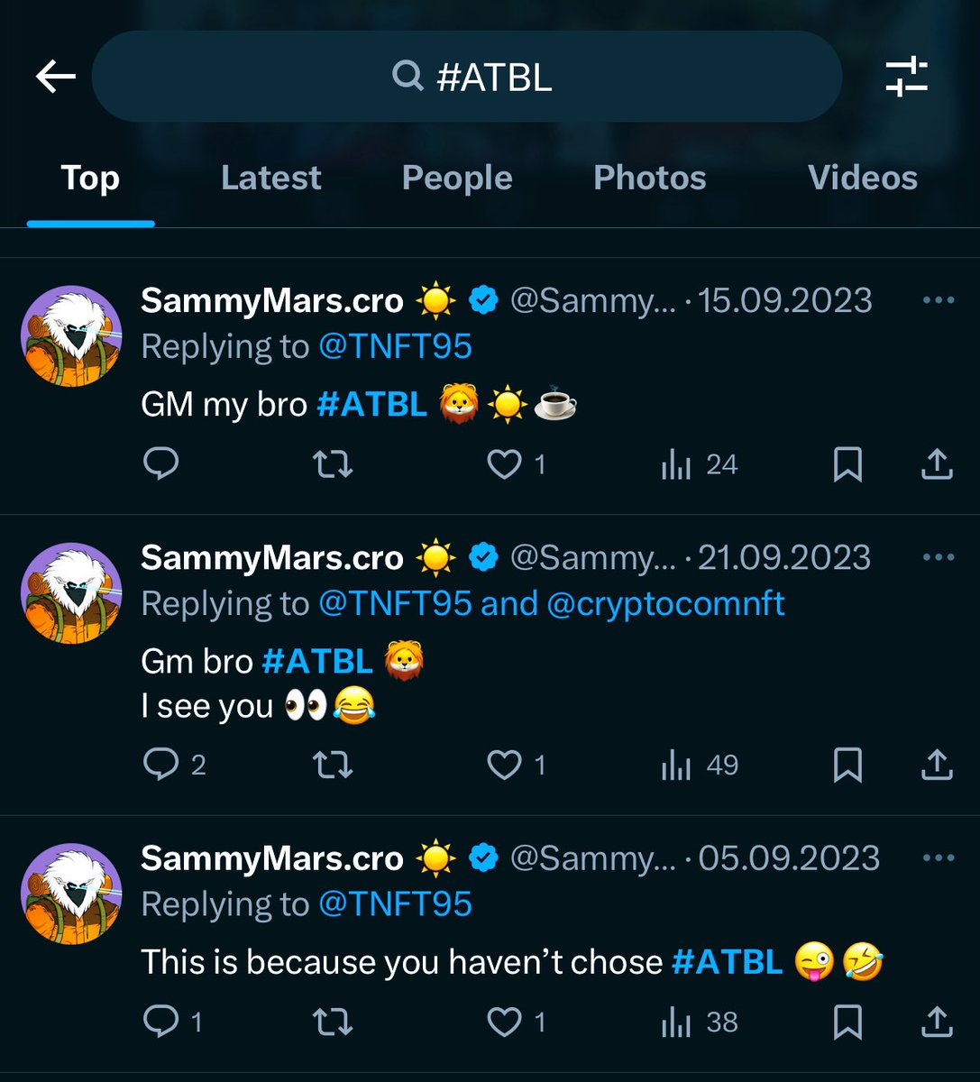 SammyMars's tweet photo. @TNFT95 Thank you my #ATBL🦁
One day, who knows(?), let’s say in 20 years, you can research this tag and have fun reading our conversations 😂
Have a wonderful weekend bro! https://t.co/envrAY2zxb