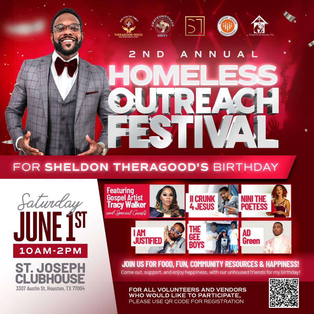 GodsPurpose828's tweet photo. ‼️LETS GOOO COUNTDOWN ‼️

We're 7 days away from one of the hottest 🔥 festivals of the year.  On June 1st from 10am -2pm. 3307 Austin Street Houston Texas 77004. 

Come out and support, volunteer and have a blast with our unhoused friends and people in need for my birthday. https://t.co/Rz5Y2ALloL