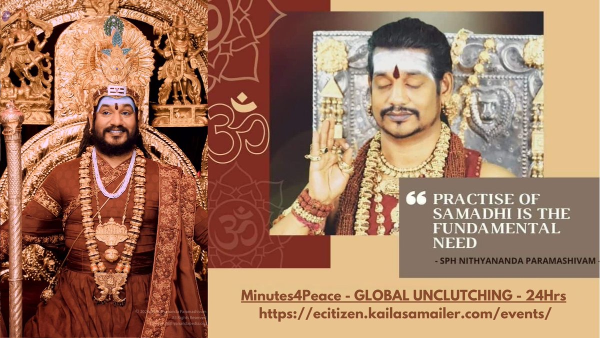 'Unclutching Meditation, gifted by Bhagavan Sri Nithyananda Paramashivam, a powerful universal technique to transcend.  The simplest most profound method to achieve mental peace, overcome stress & experience Nirvikalpa Samadhi. Embrace this alchemical process for a Blissful Life.