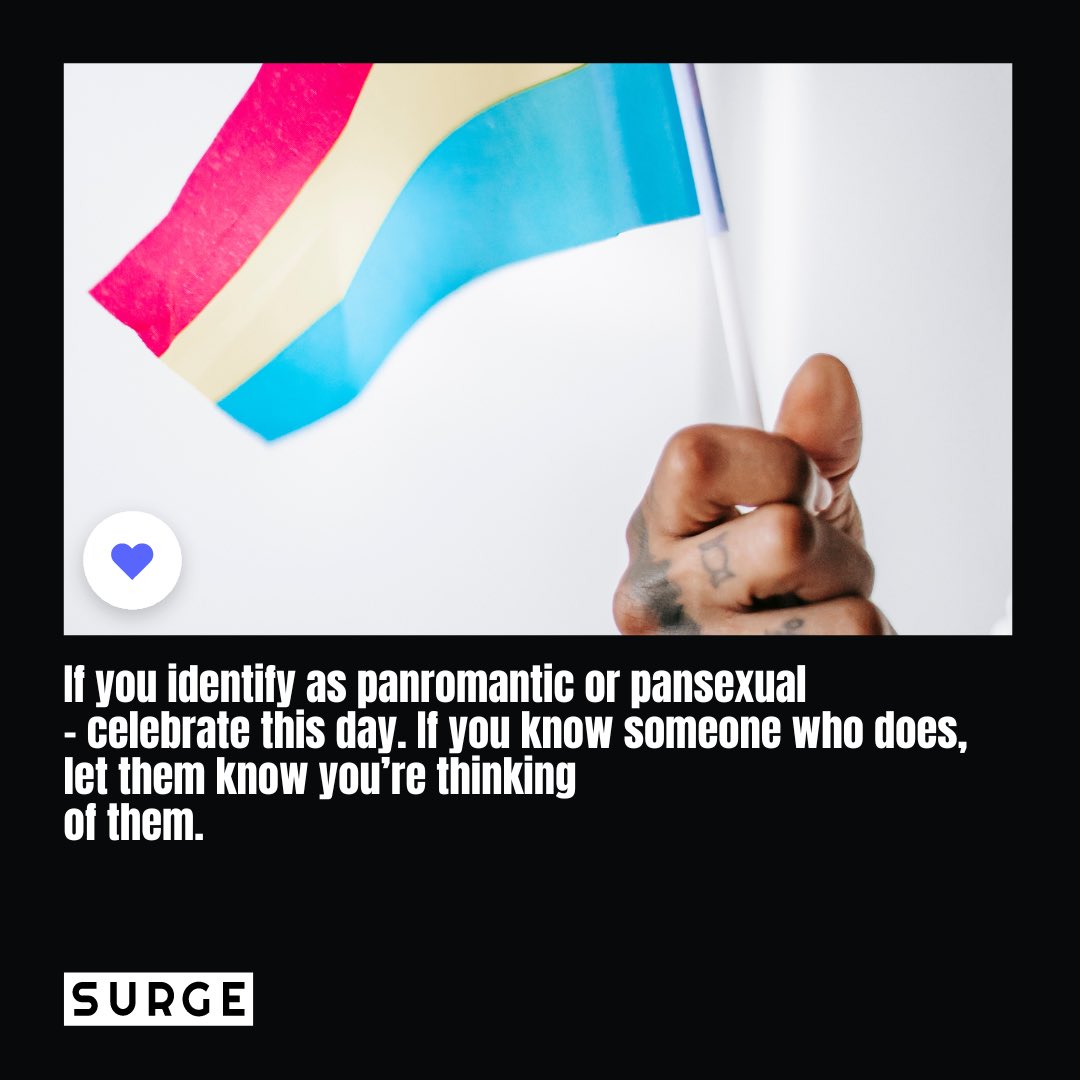 Love knows no bounds—and neither does visibility! Today, we stand proud, loud, and pan-tastic as we celebrate Pansexual &amp; Panromantic Visibility Day. Here’s to love in all its beautiful forms! 🏳️‍🌈💕 
.
.
#SurgeApp #GayDatingApp #LGBTQDatingApp #LGBTQCommunity #LGBTQ #LGBTQIA