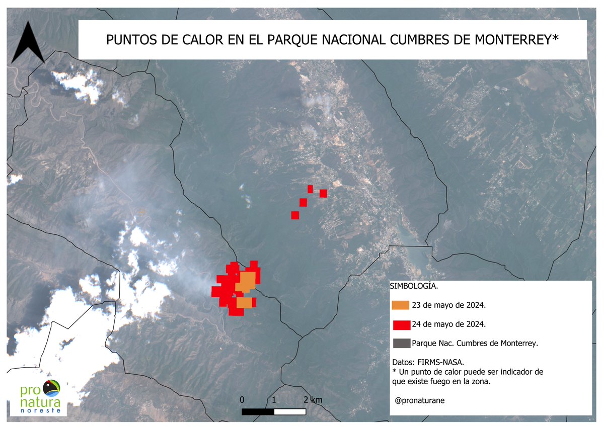 Incendio Forestal en el Parque Nacional Cumbres de Monterrey
La situación se agrava rápidamente, con un incremento del 150% en la superficie afectada en tan solo 24 horas
Exhortamos a la ciudadanía a reportar incendios y evitar las quemas y fogatas.
Datos: FIRMS NASA y Copernicus
