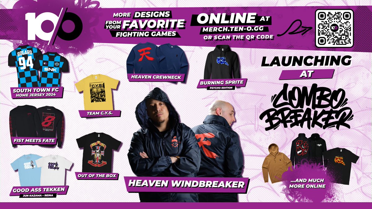ten/o is launching a host of brand new designs inspired by your favorite fighting game titles this weekend during #CB2024. Stop by the @tenomedia booth or check them out online at merch.ten-o.gg.