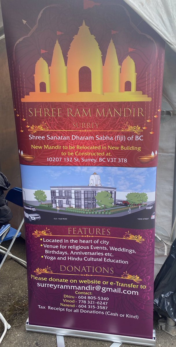 Last Saturday I visited the future site for the Ram Mandir Surrey, at their open house in #Surrey Whalley.  Congratulations to all the organizers and attendees for a great event!