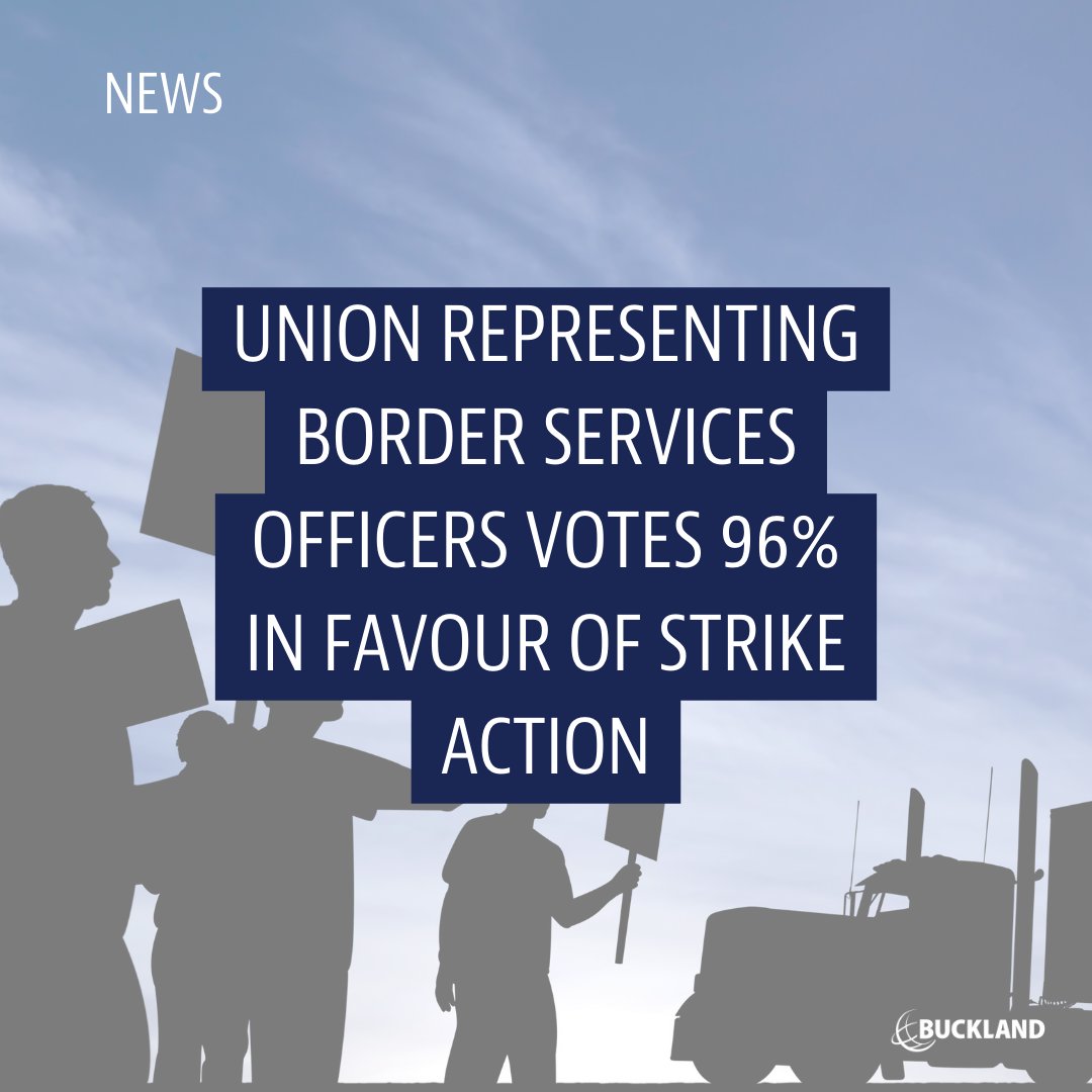 Members of the Customs and Immigration Union (CIU), which represent CBSA employees including Border Service Officers have voted 96% in favour of strike action. 

Read more: buckland.com/news/union-rep…