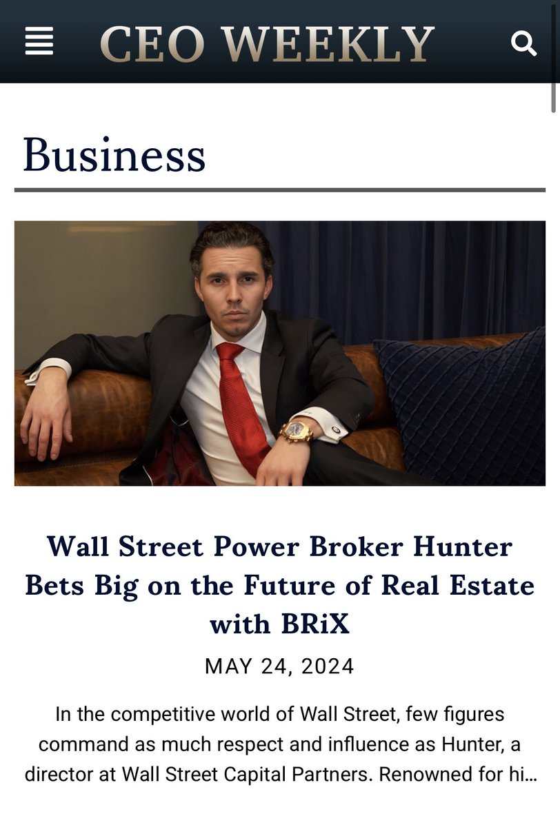 HunterGaylor's tweet photo. Thank you CEO Weekly for the feature! I truly believe @Realty_BRiX is the future of #realestateinvestment @CNBC @Forbes #startup @jpmorgan @WSJVC #blockchain 

https://t.co/qXhTZEX1kZ https://t.co/lGu8ogSD8Q