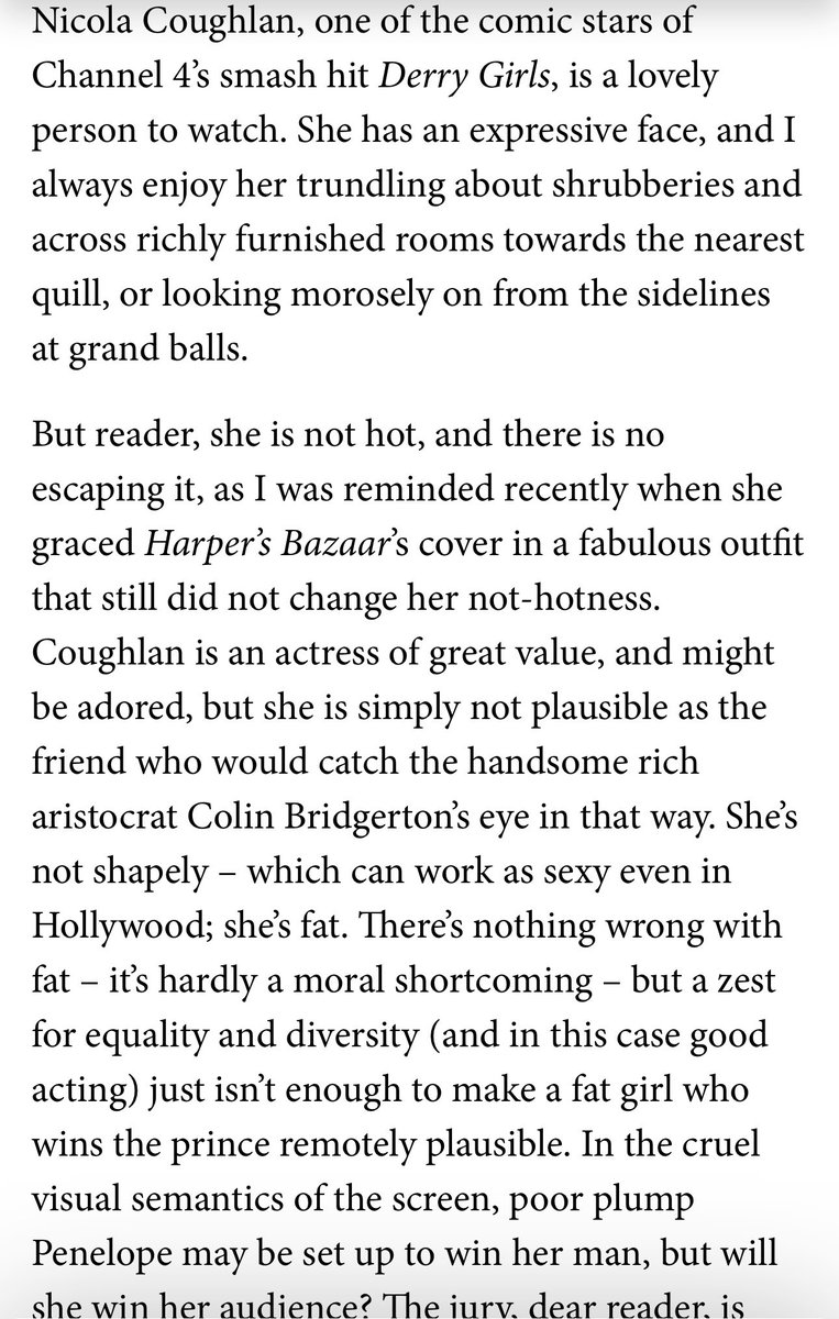 TraceeM's tweet photo. How absolutely repulsive that  @TheSpectator allowed this so blatantly fatphobic and disgusting article to be published. @realzoestrimpel can fuck all the way off. https://t.co/bNu8YjYJ3p