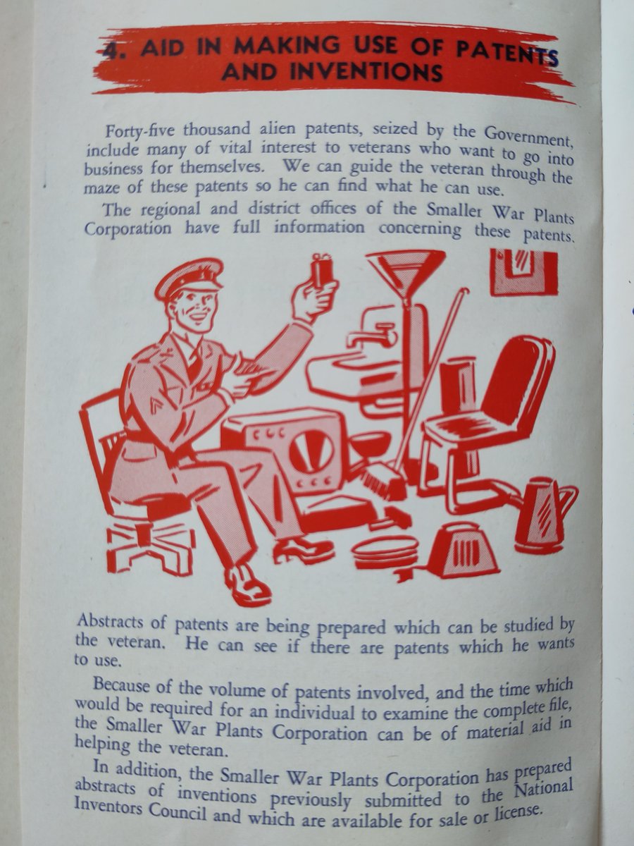 BalanceCrafting's tweet image. Another fun archival find for Smaller War Plants Corporation stans

#SWPC had a program to help small business owners develop products based on 

1) patents &quot;seized&quot; in war, and..