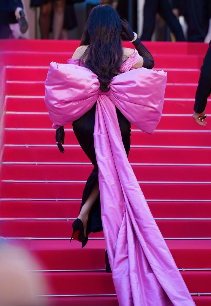 Haifa Wehbe in Cannes wearing custom Bolandy Moda