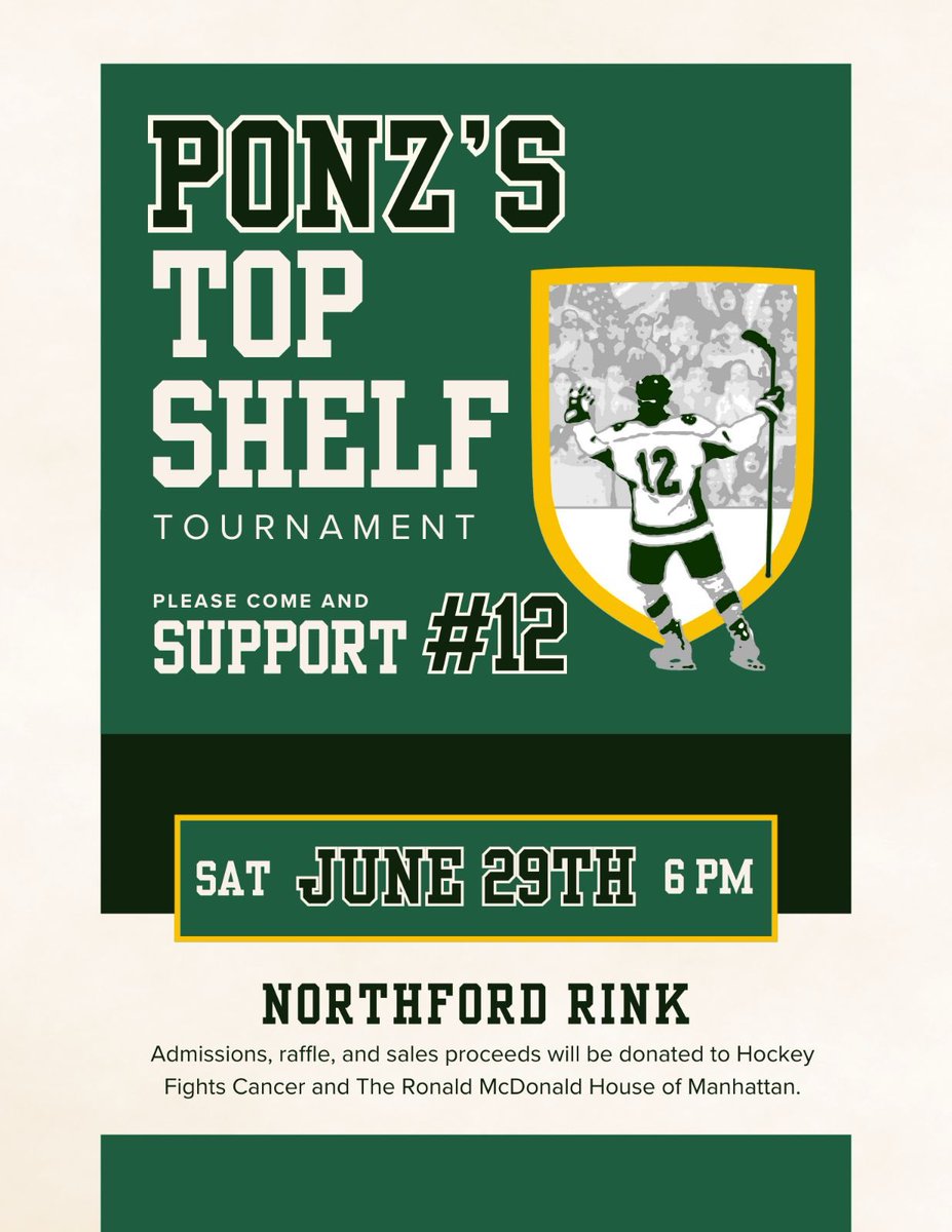 Guilford's leading scorer, Nate Ponzio has been diagnosed with cancer and is undergoing chemotherapy. 

Spread the word through out our hockey  community and make sure to come out and support one of our own! #hockeyfamily 
@CTHKReport 
@CTHKReportChris