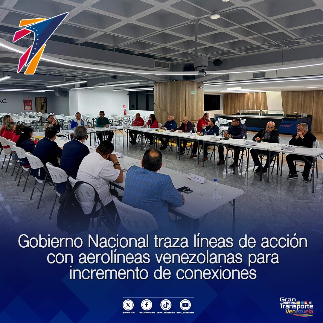 inac_ve's tweet photo. #NotasINAC 🗞️ || Gobierno Nacional traza líneas de acción con aerolíneas venezolanas para incremento de conexiones ➡️https://t.co/XecejD5oAI https://t.co/rX3EIHg7tt