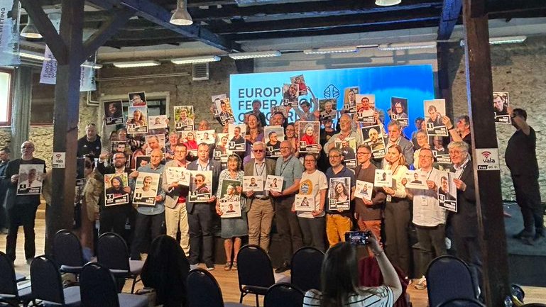 #EFJPrishtina24 #support to Belarusian journalists in prison and Ukrainian journalists in Russian captivity. We will keep fighting for journalism #EFJ30