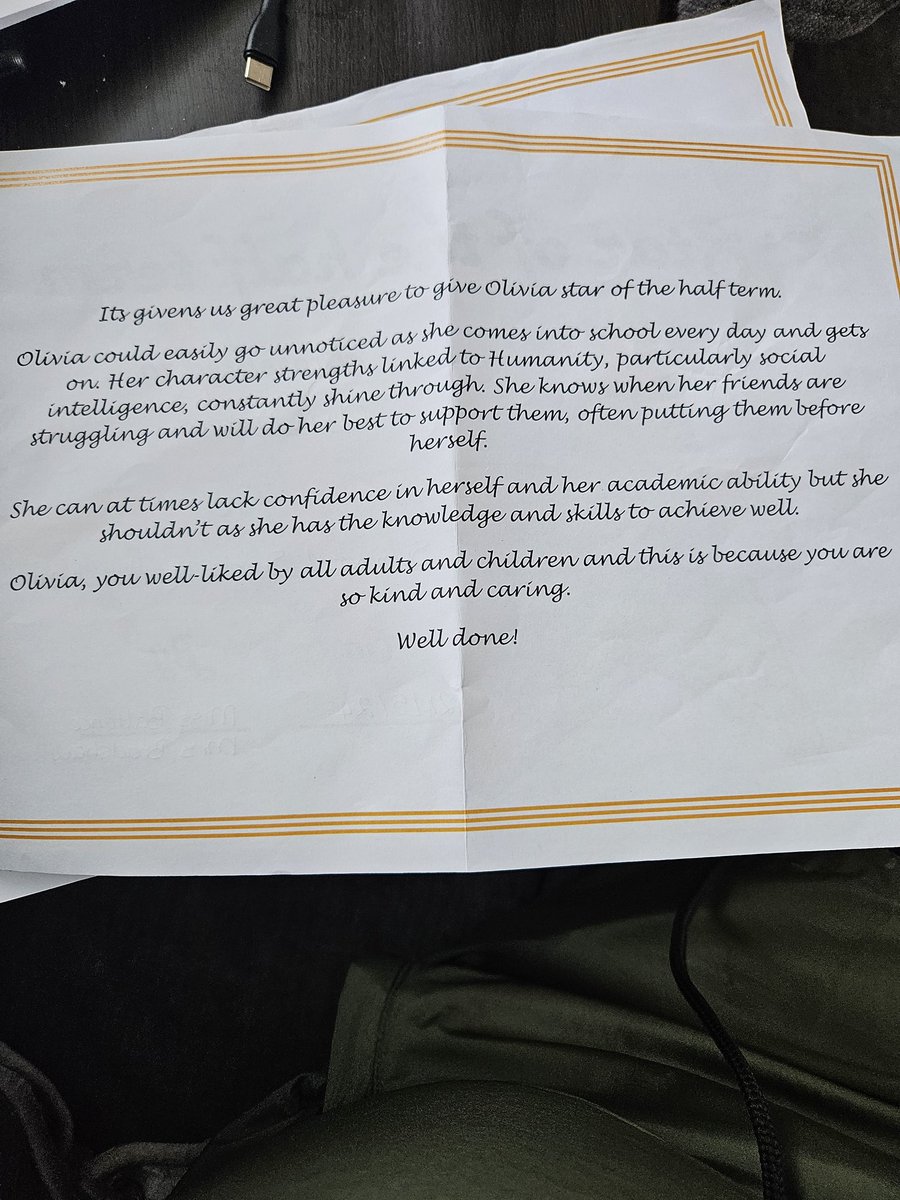 cdickens1983's tweet photo. So proud of both my girls star of half term. Well done 👏 I literally had tears in my eyes reading these.  Keep being your amazing selves x https://t.co/cXwZxbHhGE