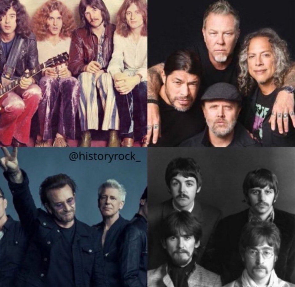 Which band had the greatest impact on Rock History? 👇🏻 - Led Zeppelin - Metallica - U2 - The Beatles