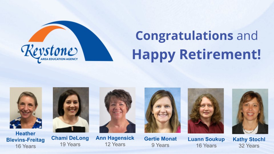 KeystoneAEA's tweet photo. 🙌 We extend a heartfelt "THANK YOU" as we say farewell to our retirees.  Thank you for your service, dedication, and professionalism.  We wish you the very best in your retirement from Keystone AEA! 

#GroundedInService https://t.co/1FshswItoA