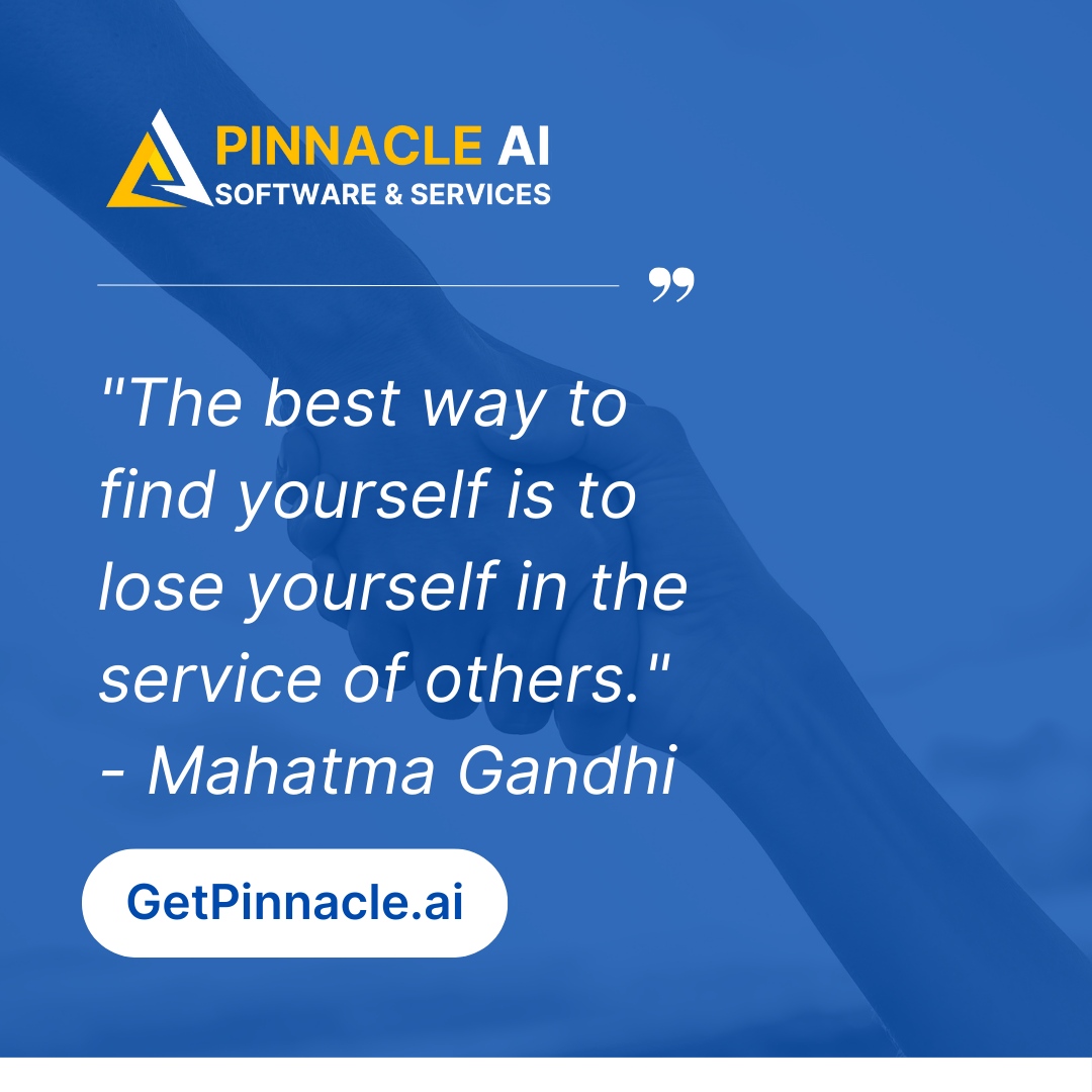 The path to self-discovery is paved with helping hands. 🙌 

Mahatma Gandhi reminds us that serving others can be the key to finding our own purpose and fulfillment. 

What ignites your passion?

 #GandhiQuote #HelpingOthers #CRM #PinnacleAI