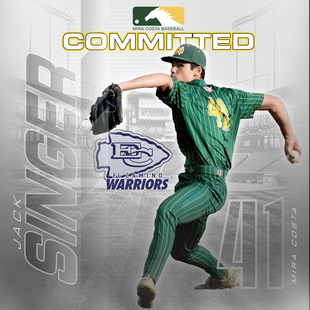 Huge congrats to Costa 2024 RHP Jack Singer for his decision to play with the El Camino Warriors!  Let's go Jack!