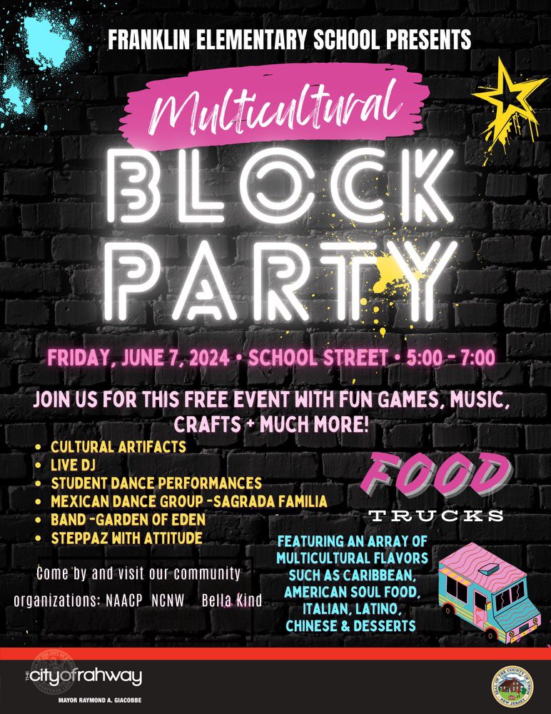 Patrick Holness, Ed.D. (@ap_holness) on Twitter photo Save the date, June 7th and meet us on School St. for the Franklin School Multicultural Block Party from 5-7 pm. #rahway #cityofrahway #rahwayrocks <a href="/RahwaySchools/">Rahway PublicSchools</a> <a href="/CityofRahway/">City of Rahway</a> Save the date, June 7th and meet us on School St. for the Franklin School Multicultural Block Party from 5-7 pm. #rahway #cityofrahway #rahwayrocks <a href="/RahwaySchools/">Rahway PublicSchools</a> <a href="/CityofRahway/">City of Rahway</a>