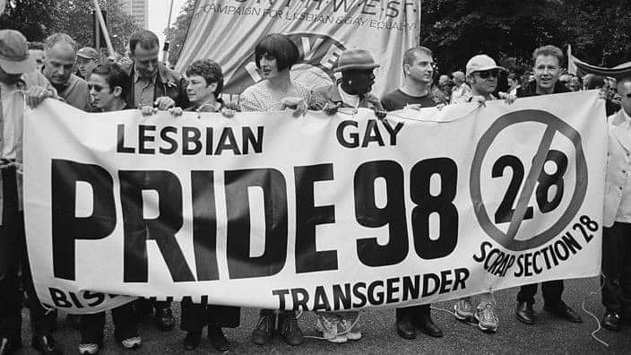 On the anniversary of the introduction of Section 28, remember it was LGB with the T all standing together 🏳️‍⚧️ #LGBT #Section28 #Pride