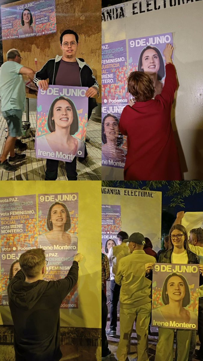 RebeldiaRMurcia's tweet image. Iniciamos la campaña electoral con la tradicional pegada de carteles. La juventud de Podemos se une a una campaña crucial. Tu voto es clave para la paz, el feminismo, la justicia social... Una juventud luchadora y empoderada. ✊ ¡Sí se puede! 💜