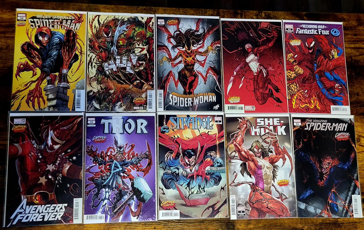 Today's comic book haul. A bunch of pieces for sets I'm trying to complete, and some are just the artists I collect. Fun day searching with my wife 🥰