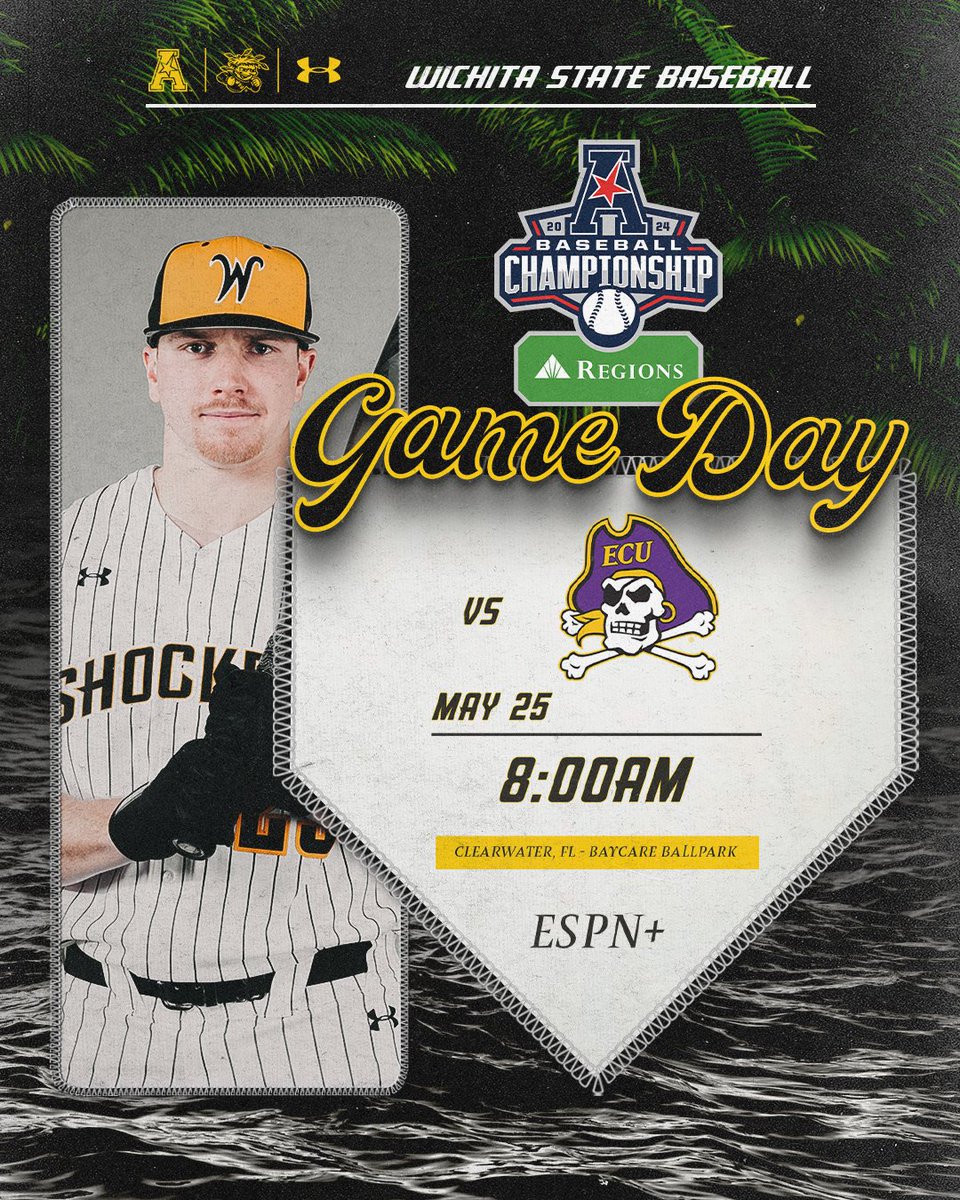 Semifinal Saturday! 🆚 East Carolina 🕗 8:00 am CT 🔗 linktr.ee/goshockersbsb